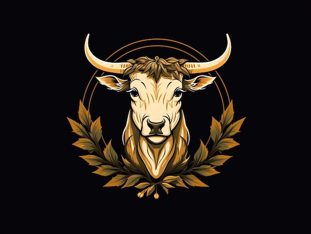 Illustration de logo de vache