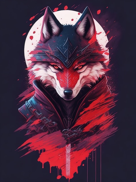 Illustration d'un loup ninja