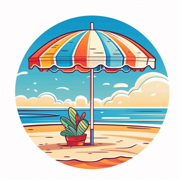 une illustration ludique d'un parasol coloré