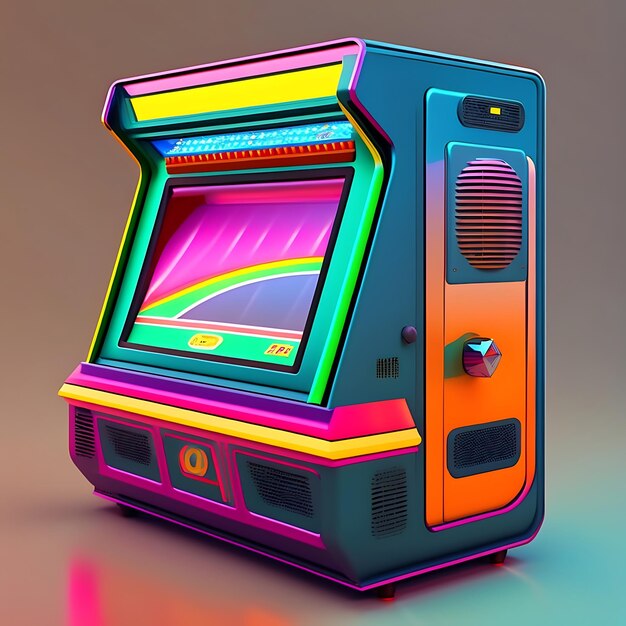 Photo illustration de machine d'arcade en gros plan des années 80