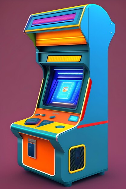 Photo illustration de machine d'arcade en gros plan des années 80