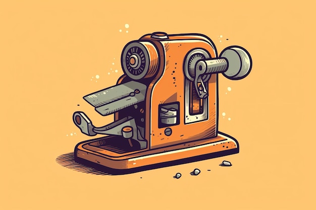 Une illustration d'une machine qui dit "machine" dessus