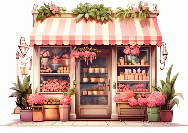 Illustration de magasin de fleurs