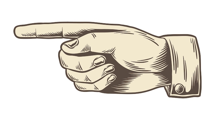 Photo illustration de la main png pointant à gauche à fond transparent
