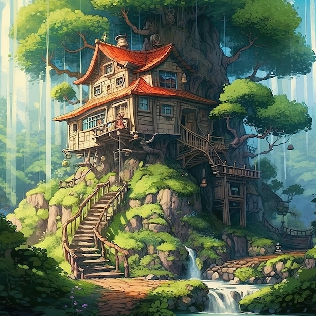 illustration de la maison de l'arbre