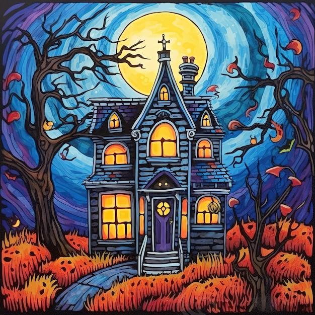 Illustration de la maison d'Halloween