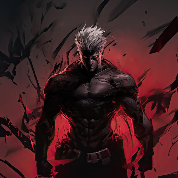 Illustration manga d'un personnage de super-héros de merveille sombre Hawkeye