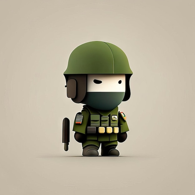 Photo illustration de mascotte de soldat minimaliste