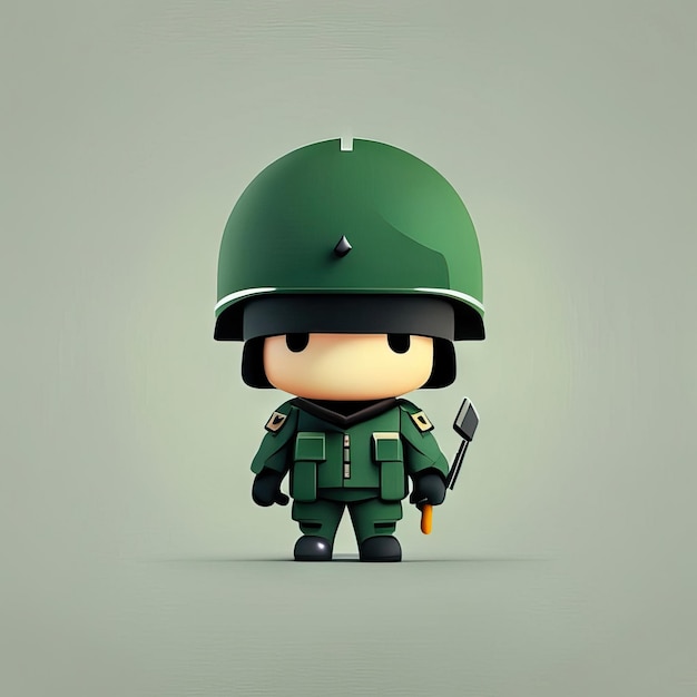 Photo illustration de mascotte de soldat minimaliste