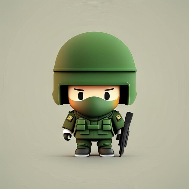 Photo illustration de mascotte de soldat minimaliste