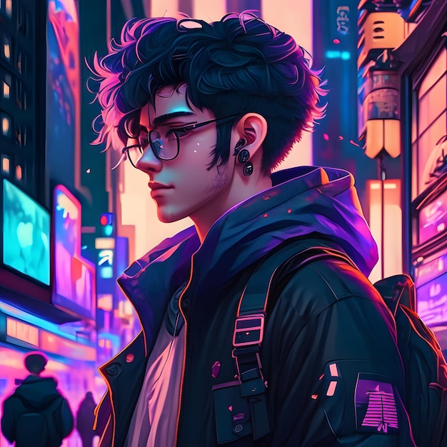 Illustration masculine d'anime