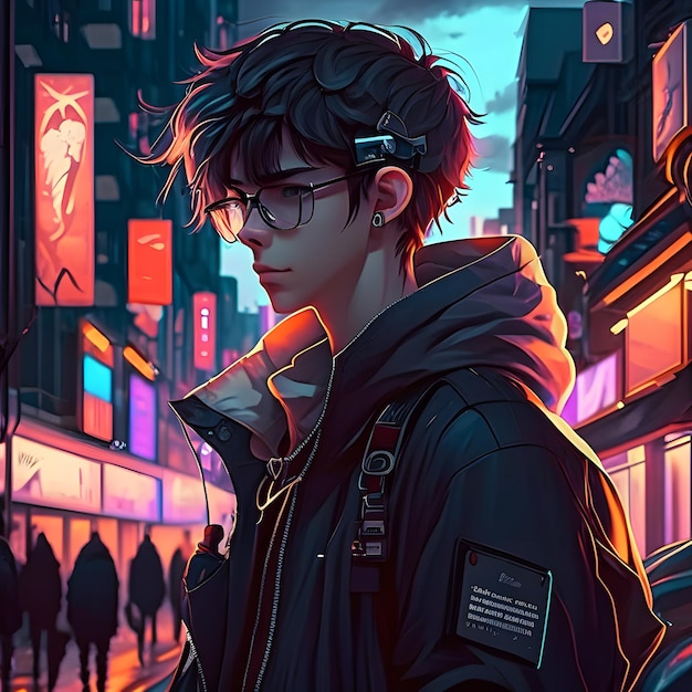 Illustration masculine d'anime