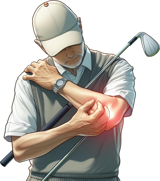 Photo illustration médicale du coude de golf