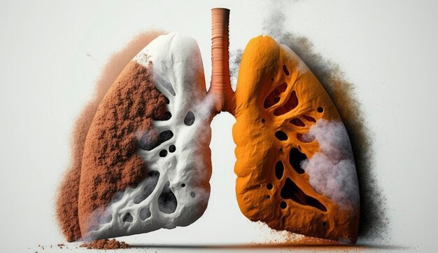 Illustration médicalement précise en rendu 3D du cancer du poumon Diagnostic du cancer du poumon et maladie pulmonaire humaine Cancer du poumon ou pneumonie Anatomie concept de soins de santé ou de médecine Générer Ai