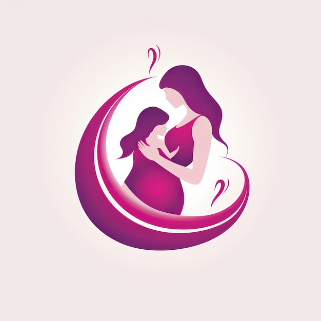 illustration de la mère et du bébé symbole vectoriel stylisé la mère l'embrasse