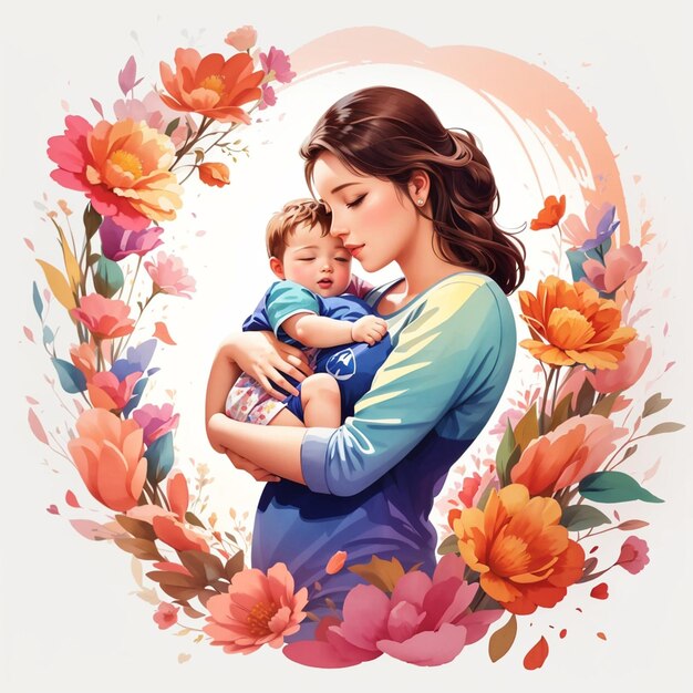 Photo illustration d'une mère tenant son bébé