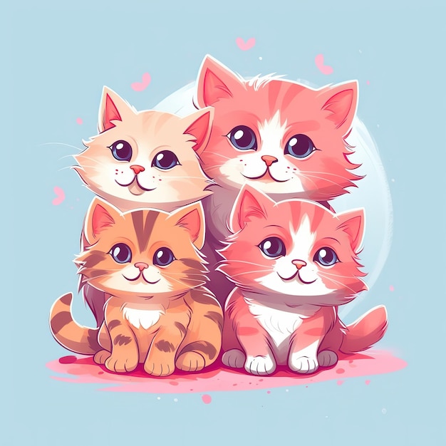 illustration mignon chaton heureux chats journée internationale du chat