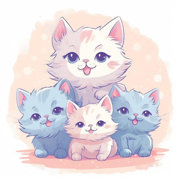 illustration mignon chaton heureux chats journée internationale du chat