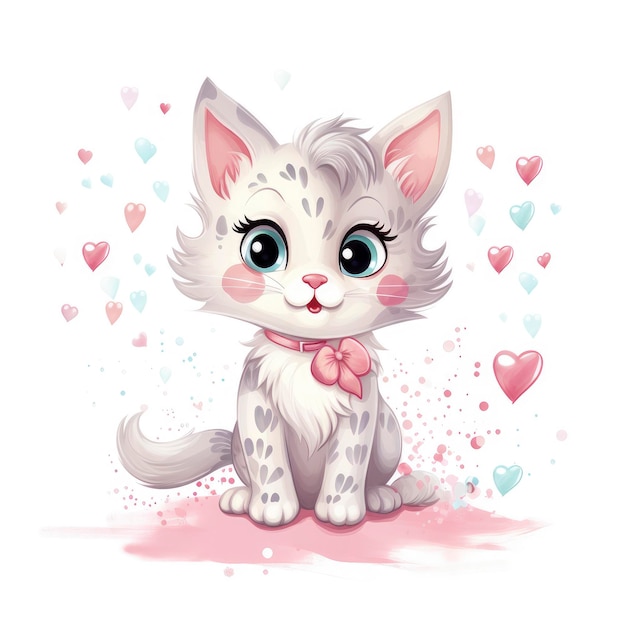 Illustration d'un mignon chaton de Pâques avec