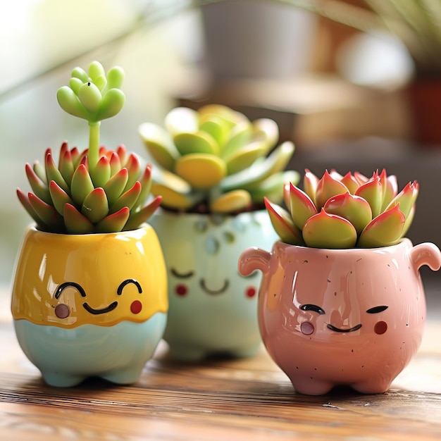 Illustration mignonne et artistique de plantes en pot incorporant des illustrations de plantes adorables dans l'ajout de décor