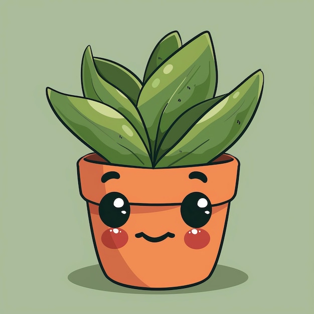 Illustration mignonne et artistique de plantes en pot incorporant des illustrations de plantes adorables dans l'ajout de décor