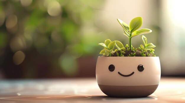 Illustration mignonne et artistique de plantes en pot incorporant des illustrations de plantes adorables dans l'ajout de décor