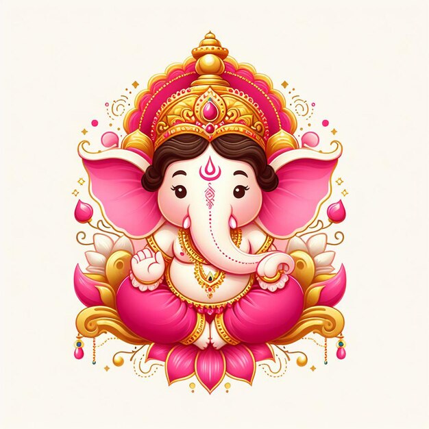 Illustration mignonne de Gudi Padwa Ganesh