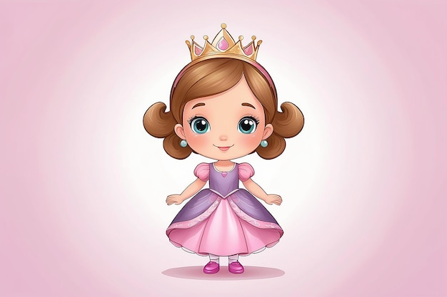 Illustration d'une mignonne petite fille vêtue d'un costume de princesse