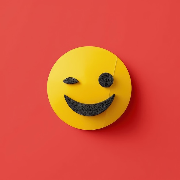 Illustration minimaliste d'artisanat découpé en papier 3D de célébration d'Emoji pour les salutations de la journée mondiale des Emoji