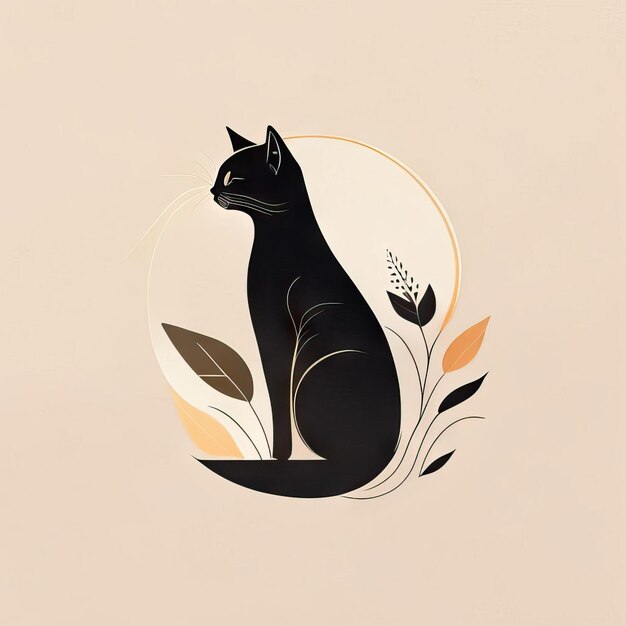 Illustration minimaliste de chat