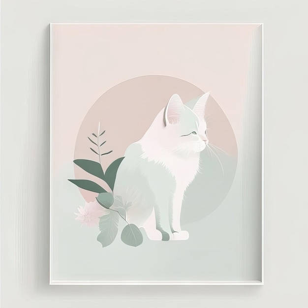 Illustration minimaliste de chat