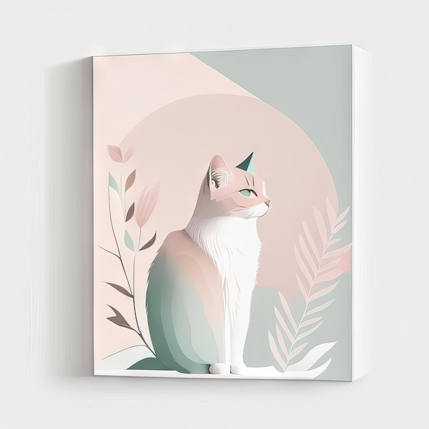 Illustration minimaliste de chat