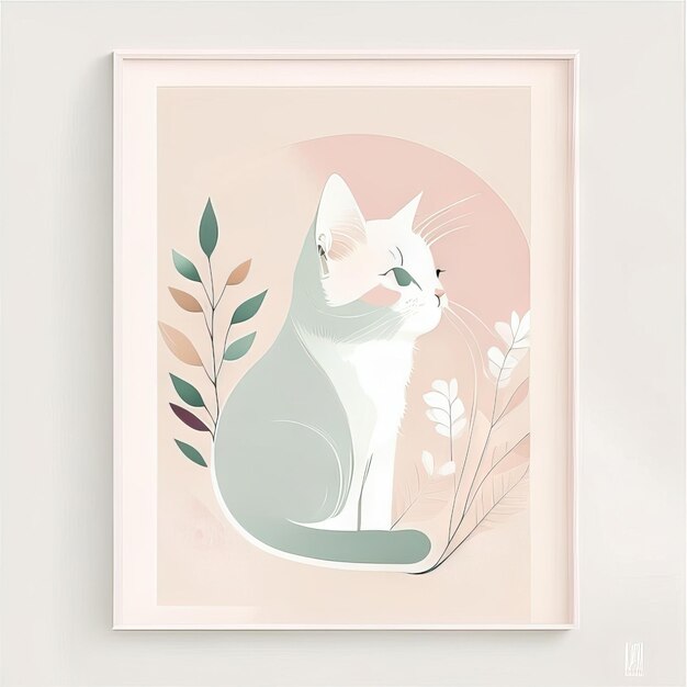 Illustration minimaliste de chat