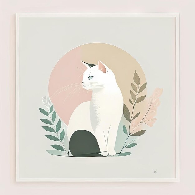 Photo illustration minimaliste de chat