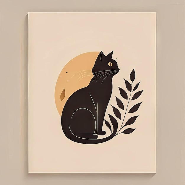 Illustration minimaliste de chat