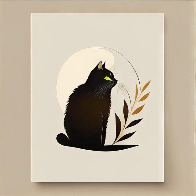 Photo illustration minimaliste de chat