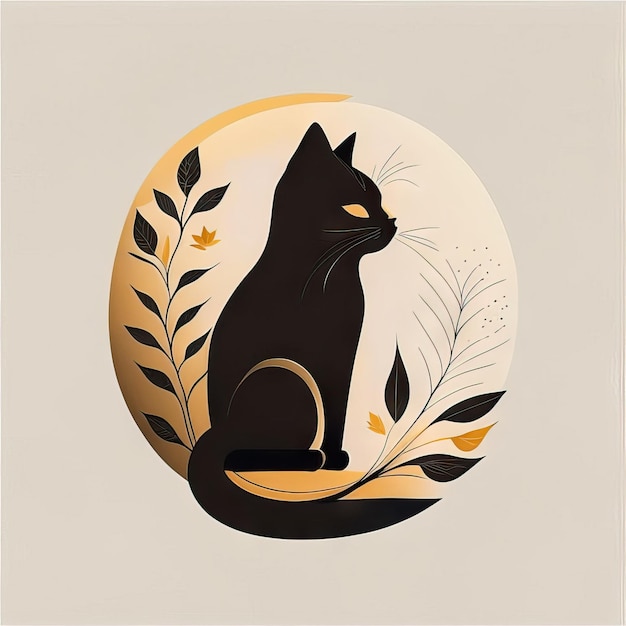 Illustration minimaliste de chat