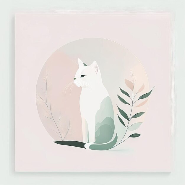 Illustration minimaliste de chat