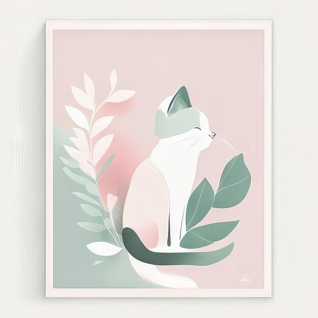 Illustration minimaliste de chat