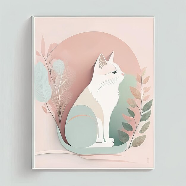 Illustration minimaliste de chat