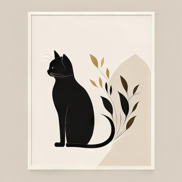 Illustration minimaliste de chat