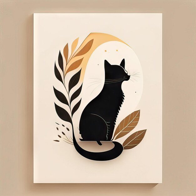 Illustration minimaliste de chat