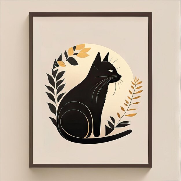 Illustration minimaliste de chat