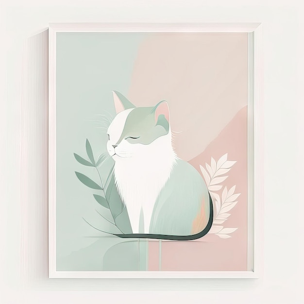 Illustration minimaliste de chat