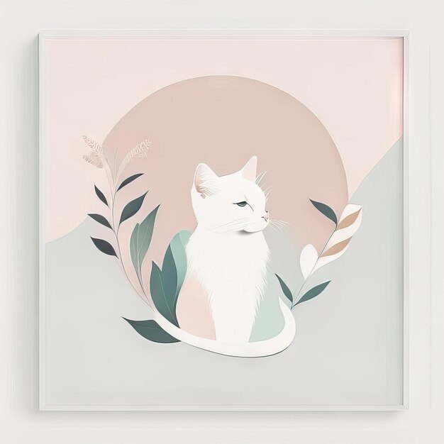 Illustration minimaliste de chat