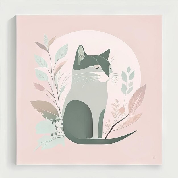 Illustration minimaliste de chat