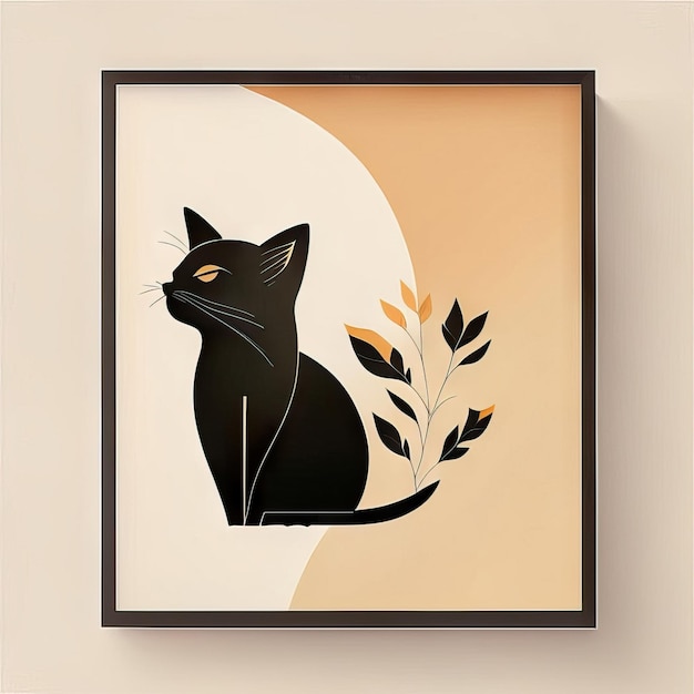 Illustration minimaliste de chat