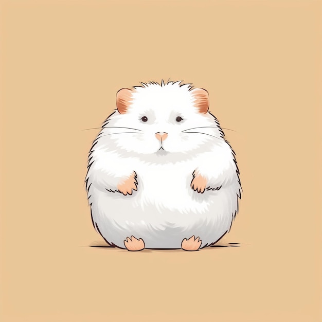 Illustration minimaliste du hamster sur fond blanc