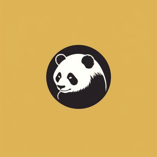 Photo illustration minimaliste du logo du panda sur fond jaune