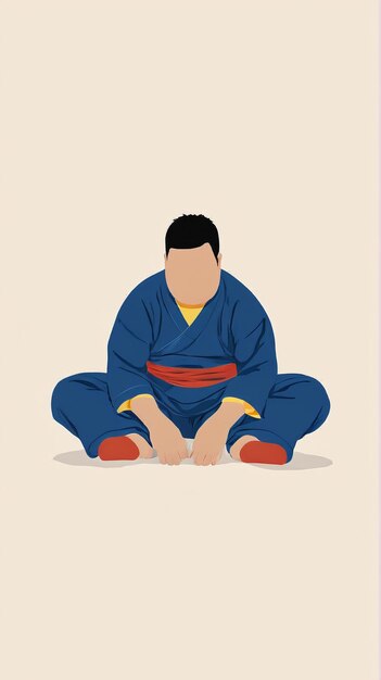 Photo illustration minimaliste d'un homme dans un kimono